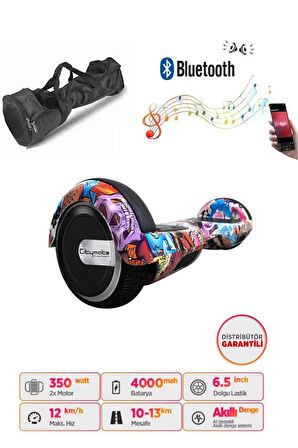 Elektrikli Kaykay Scooter Akıllı Denge Hoverboard + HoverKart + Çanta FULL LEDLİ EXTREM PAKET D16