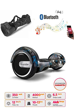 Elektrikli Kaykay Scooter Akıllı Denge Hoverboard + HoverKart + Çanta FULL LEDLİ EXTREM PAKET D18