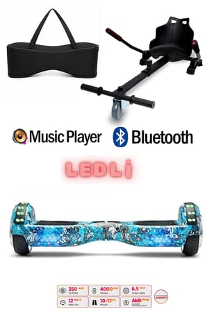 Citymate Elektrikli Kaykay Akıllı Denge Hoverboard + HoverKart + Çanta FULL LEDLİ EXTREM PAKET D20