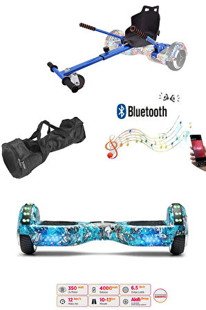 Elektrikli Kaykay Scooter Akıllı Denge Hoverboard + HoverKart + Çanta FULL LEDLİ EXTREM PAKET D20