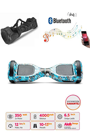 Elektrikli Kaykay Scooter Akıllı Denge Hoverboard + HoverKart + Çanta FULL LEDLİ EXTREM PAKET D20