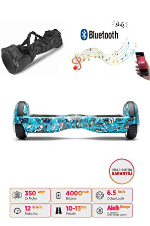 Elektrikli Kaykay Scooter Akıllı Denge Hoverboard + HoverKart + Çanta FULL LEDLİ EXTREM PAKET D20