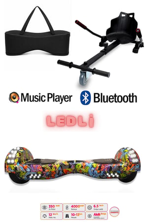 Citymate Elektrikli Kaykay Akıllı Denge Hoverboard + HoverKart + Çanta FULL LEDLİ EXTREM PAKET D22