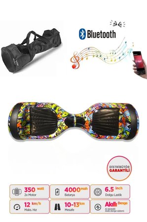 Citymate Elektrikli Kaykay Akıllı Denge Hoverboard + HoverKart + Çanta FULL LEDLİ EXTREM PAKET D22