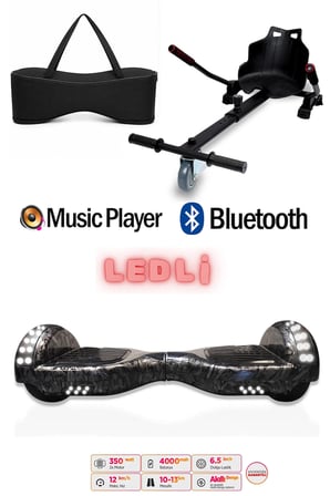 Citymate Elektrikli Kaykay Akıllı Denge Hoverboard + HoverKart + Çanta FULL LEDLİ EXTREM PAKET D27