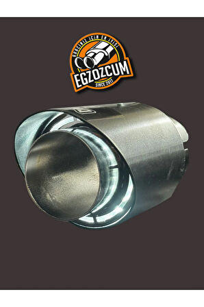 Ledli içi parlak krom tekli egzoz ucu BEYAZ led