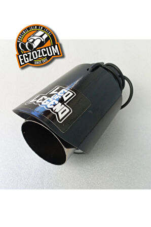 Ledli içi parlak krom tekli egzoz ucu BEYAZ led