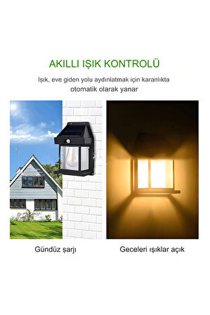 Güneş Enerjili Bahçe Led Ampul Hareket Sensörlü Bahçe Led Su Geçirmez 3 Mod'lu Solar Led