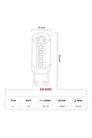 LED LAMP 4w 220v G9 Kapsül Led Ampul 3000k Gün Işığı G9-smd 10'lu Paket