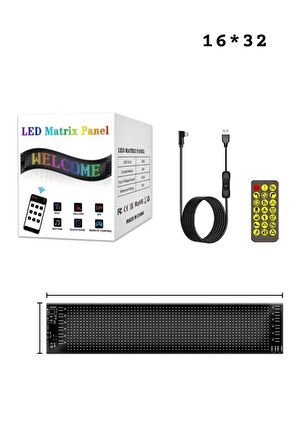 Led Matrix Panel Dijital Ekran Kumandalı App Kontrollü 16 x 32cm Led Ekran