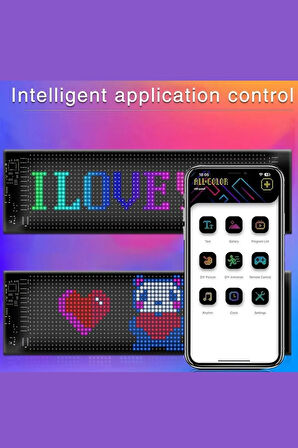 Led Matrix Panel Cama Yapışan Telefon Kontrollü Led Ekran Panel Büyük Boy 16 x 192