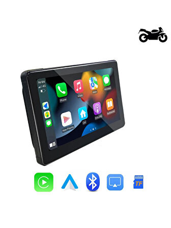 7'' CarPlay Motosiklet Gidon için Su Geçirmez Navigasyon Akıllı Ekran İOS ve Android Uyumlu