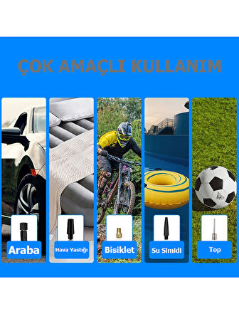 4000 mAh 150 PSI Akülü Şarjlı Araç Lastiği Motosiklet Lastiği Hava Pompası 