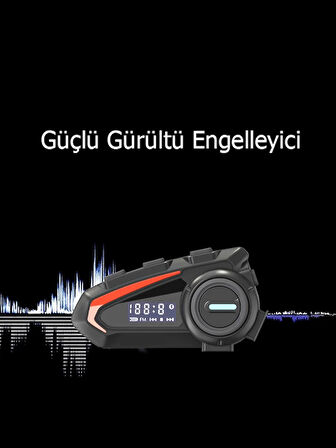 K20 BT5.3 Dijital Ekranlı Fm Radyolu İntercom 5.1 Ses Kalitesi Kask Motosiklet Interkom