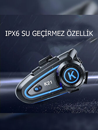 K21 Motosiklet Kask Interkom RGB ışıklı 