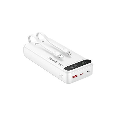 20.000 mAh 22.5W Powerbank Hızlı Şarj Destekli Dijital Ekran Göstergeli