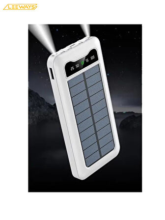 10000 mAh Güneş Enerjili Taşınabilir Şarj Cihazı Powerbank