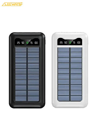 10000 mAh Güneş Enerjili Taşınabilir Şarj Cihazı Powerbank