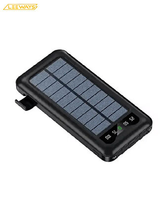 10000 mAh Güneş Enerjili Taşınabilir Şarj Cihazı Powerbank