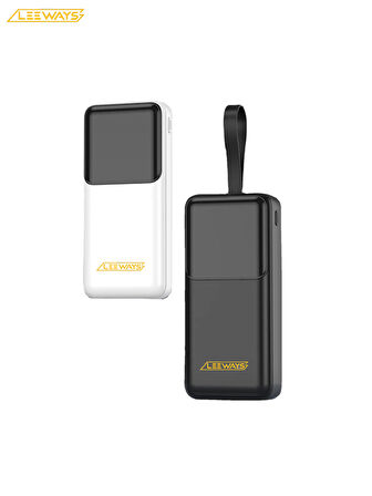 20.000 mAh Taşınabilir Kablolu Şarj Cihazı Powerbank