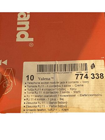 Legrand Valena 774338 RJ11 Telefon Girişi Tekli Krem (Bej) (Çerçeve Dahil)