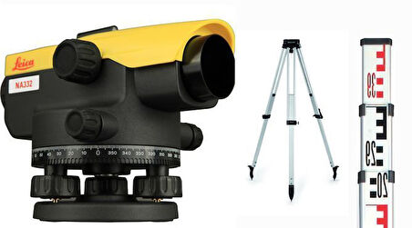 Leica NA332 Optik Nivo Set +RTM01 Tripod+ RMM 05 Mira