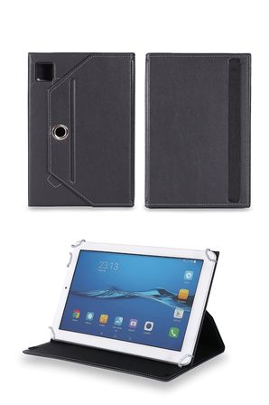 Velvoria Casper S20 10.1" Tablet Uyumlu Standlı Üniversal Kapaklı Siyah Tablet Kılıfı