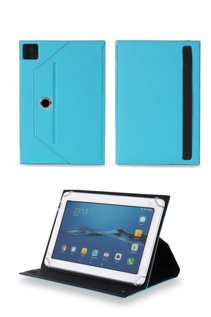 Velvoria Lenovo IdeaTab S6000-H - 10.1" Tablet Uyumlu Standlı Üniversal Kapaklı Turkuaz Tablet Kılıfı