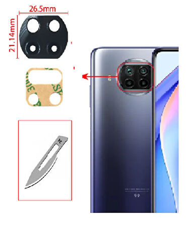 Tkgz Xiaomi Mİ10T LİTE Arka Kamera CAM Lensi + Bistüri Ucu