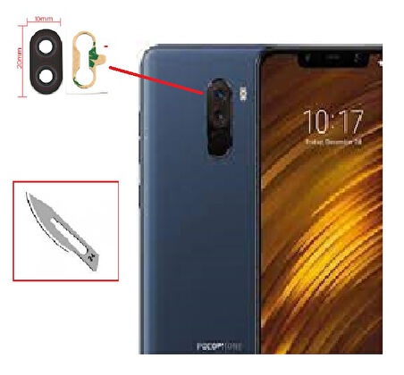 Tkgz Xiaomi POCOPHONE F1 Arka Kamera CAM Lensi + Bistüri Ucu