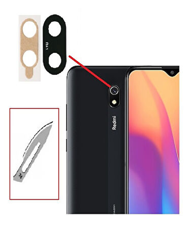 Tkgz Xiaomi Redmi 8 Arka Kamera CAM Lensi + Bistüri Ucu