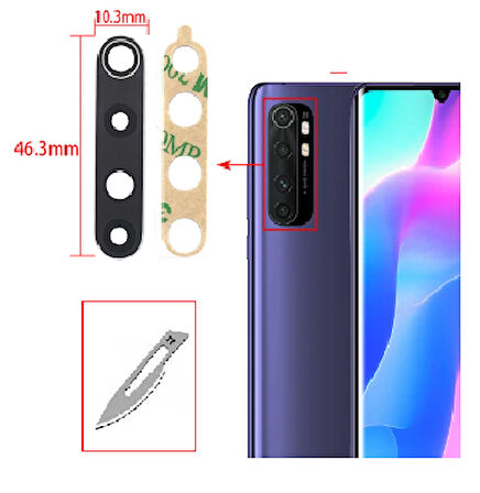 Tkgz Xiaomi Redmi NOTE 10 LİTE Arka Kamera CAM Lensi + Bistüri Ucu