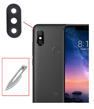 Tkgz Xiaomi Redmi NOTE 6 PRO Arka Kamera CAM Lensi + Bistüri Ucu