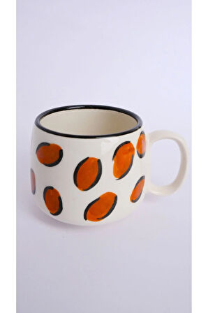 Leopar Desenli Tabaklı Double El Yapımı Seramik Kupa, Seramik Kupa, Mug, Nescafe Kupası, Handmade