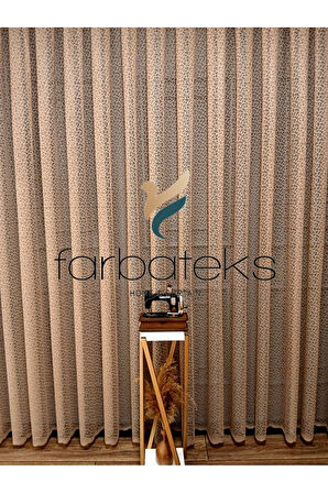 Vizon Leopar Desen Desen Modern 2Kat Pileli Tül Perde