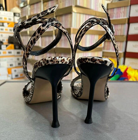 2025 TOP MODEL LEOPAR RUĞAN KELEBEK 10 CM TOPUKLU AYAKKABI MUHTEŞEM GECE-GÜNDÜZ