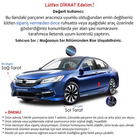 Leoparts Honda Accord Arka Tampon Reflektörü Sağ 2018-2021 33505-TVA-H02