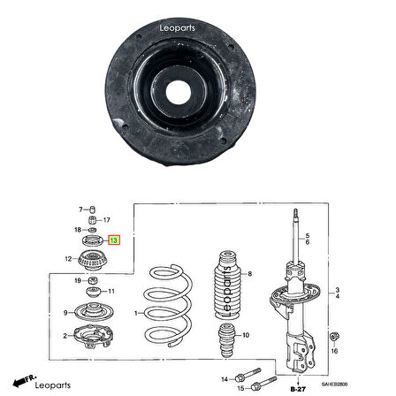 LEOPARTS Honda City - Jazz 2002-2008 Ön Amortisör Takozu Sağ-Sol Uyumlu (1 Adet) 51925-SAA-005