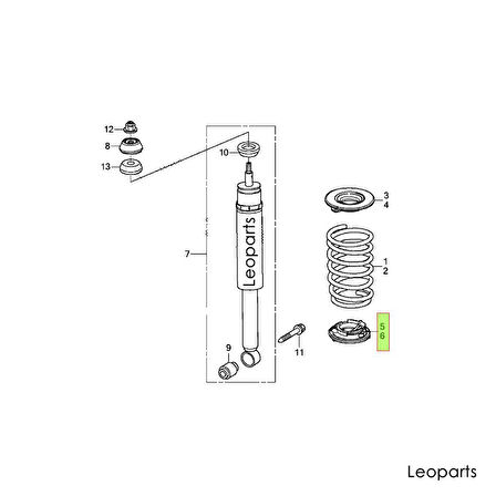 LEOPARTS Honda Cıvıc Arka Helezon Yay Lastiği Alt Sağ 2012-2014 52471TR0A01