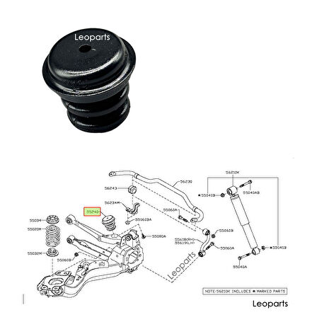 LEOPARTS Nissan Qashqai - Xtrail 2007-2013 Arka Taşıyıcı Takozu 55240-JD000