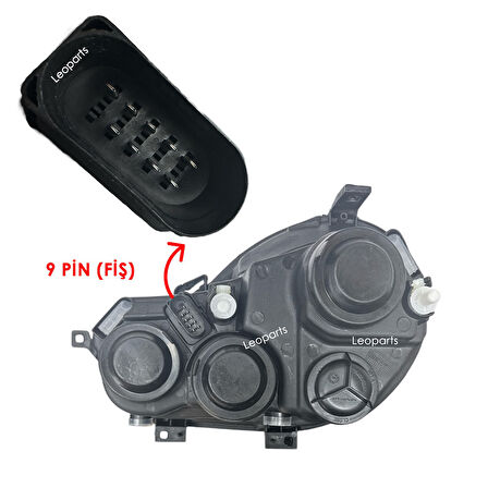 LEOPARTS Volkswagen Polo Far Lambası Sağ 2002-2006 6Q1941008AF