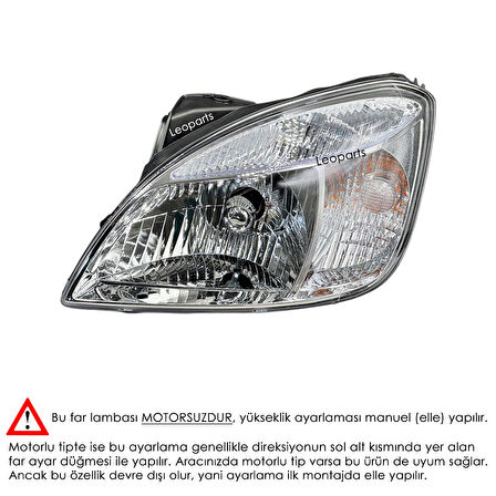 LEOPARTS Kia Rio Far Lambası Sol (Manuel) 2006-2010 92101-1G020