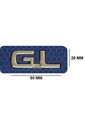 TOYOTA Uyumlu GL 20*50 mm Krom Yazı