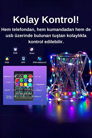 10 Metre Ses Duyarlı Led, Telefon Ve Kumanda Kontrollü, 210 Fonksiyonlu Led Işık