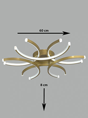 Levora Modern Tasarım - Salon - Mutfak - Yatak Odası Eskitme Renk Beyaz Işıklı Led Avize