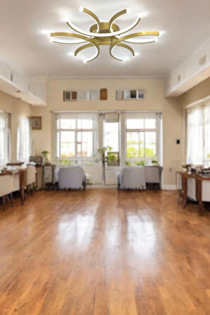 Levora Modern Tasarım - Salon - Mutfak - Yatak Odası Eskitme Renk Beyaz Işıklı Led Avize