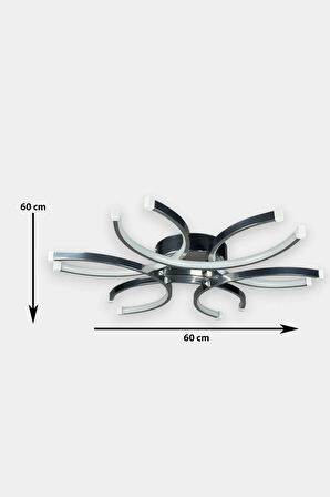 Levora Modern Tasarım Salon Mutfak Yatak Odası Krom Renk Beyaz Işıklı Led Avize