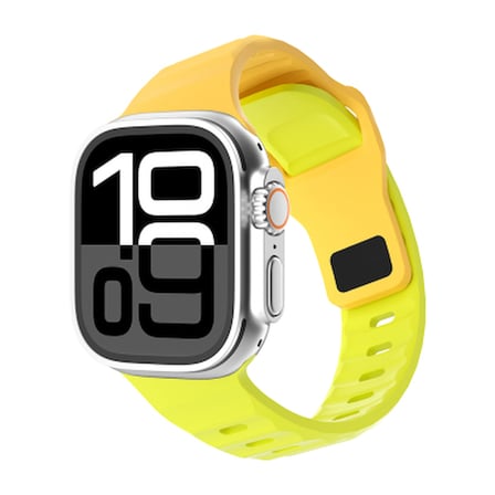 Apple Watch 10 46mm Zore KRD-160 Silikon Kordon Strap Kayış Apple Watch 10 46mm, Akıllı Saat ve Aksesuarları Zore - Sarı-Yeşil