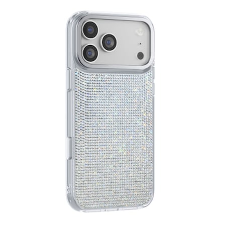Apple iPhone 18 Pro Max Kılıf M-Safe Şarj Özellikli El İşlemeli Swarovski Taşlı Zore Paris Riva Sert PC Kapak iPhone 18 Pro Max Zore Paris - Gümüş