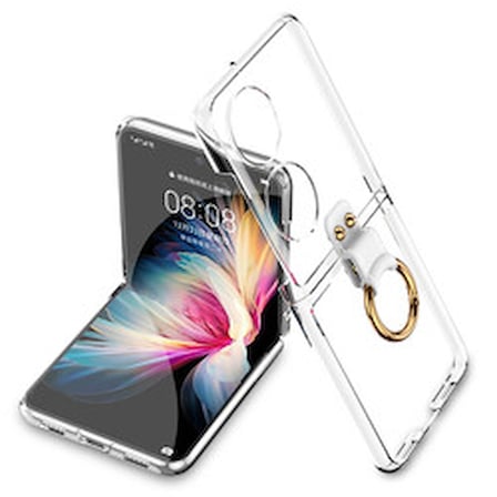 Huawei P50 Pocket Kılıf Zore Yüzüklü Kıpta Kapak Huawei P50 Pocket GKK - Renksiz